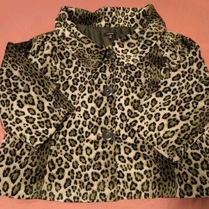 Rafaella Women's Leopard Print Pea Coat